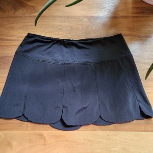 Fila Black Scalloped Tennis Skirt Sz L